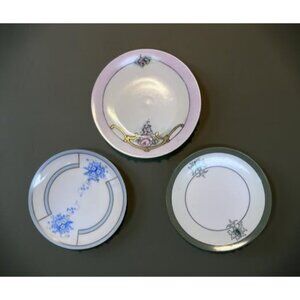Vintage Wall Plate Trio – French Country & Early Deco Mix (Stouffer Hand-Painted